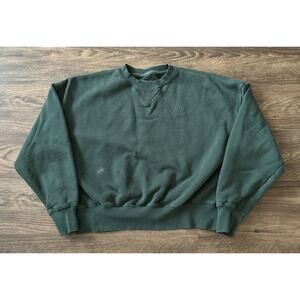 Ninth Hall Fundamentals Sweatshirt Pullover Longsleeve Green Women Sz XS Logo